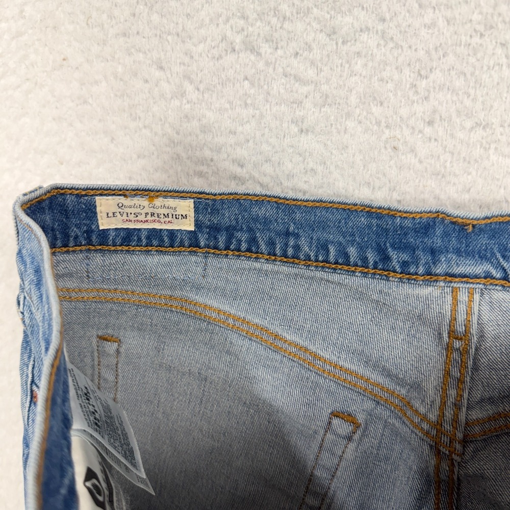 Levis Premium 501 S Skinny Jeans Womens Blue Denim 33 (33.5x29) High Rise - Picture 4 of 13